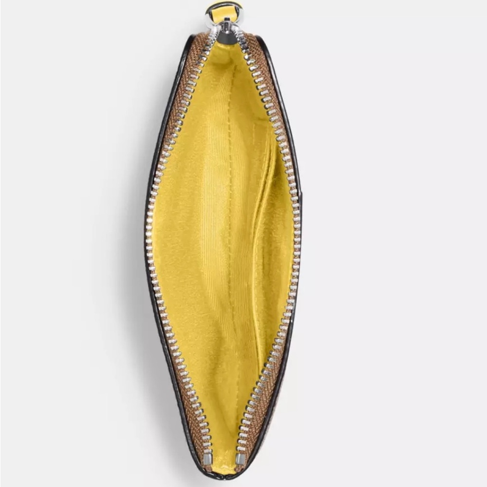 Coach Brown and Yellow Signature Wristlet - Picture 2 of 7